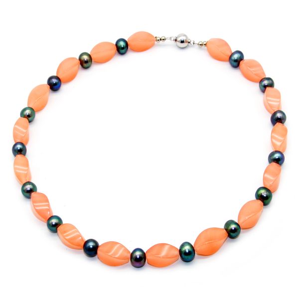 

fashion pearl jewelry natural freshwater pearl crystal necklace for mother's surprise gift, Silver