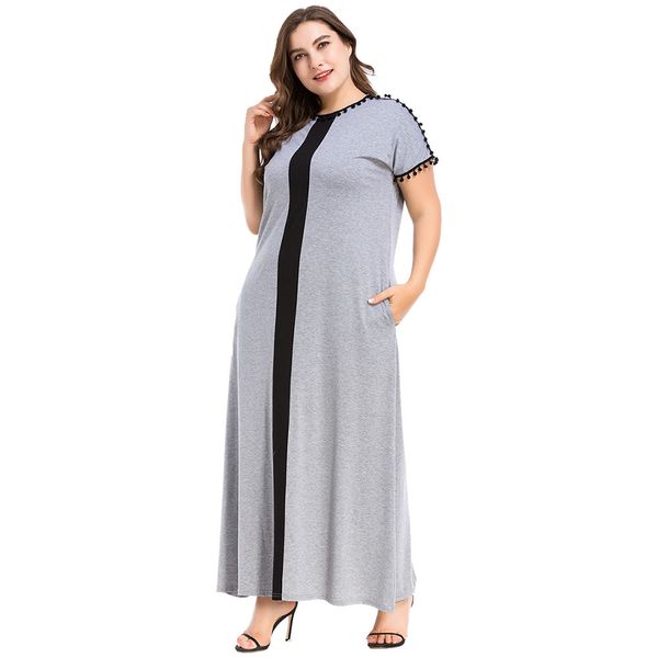 

3187076 muslim women wool ball jointing patchworked dress muslims robe long skirt loose large size dress big code musulman mujer vestidos, Red