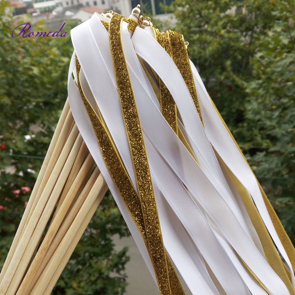 Wedding Supplies 10 Pieces Wedding Wands Bells Ribbon Wood Fabric