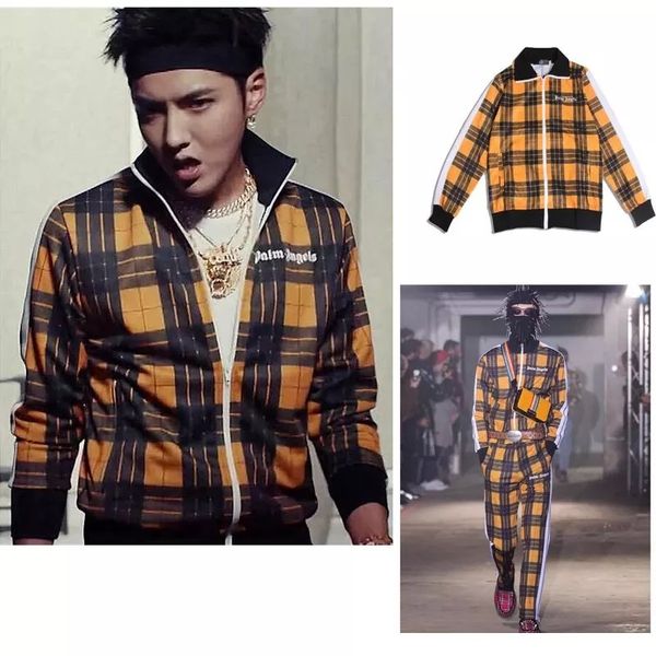 

Palm angel weatpant men women red yellow plaid palm angel jacket 18 autumn winter zipper tripe palm angel weatpant