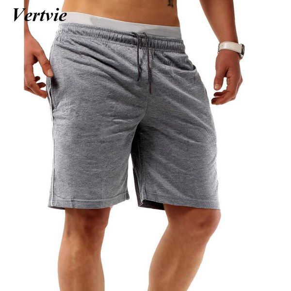 

vertvie brand running shorts men fitness solid drawstring sport shorts gym exercise loose fitness summer 2018 new, Black;blue