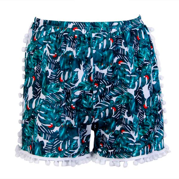 

uk summer womens ladies high waist summer floral beach shorts leprinted beacwear bathing suit shorts, White;black