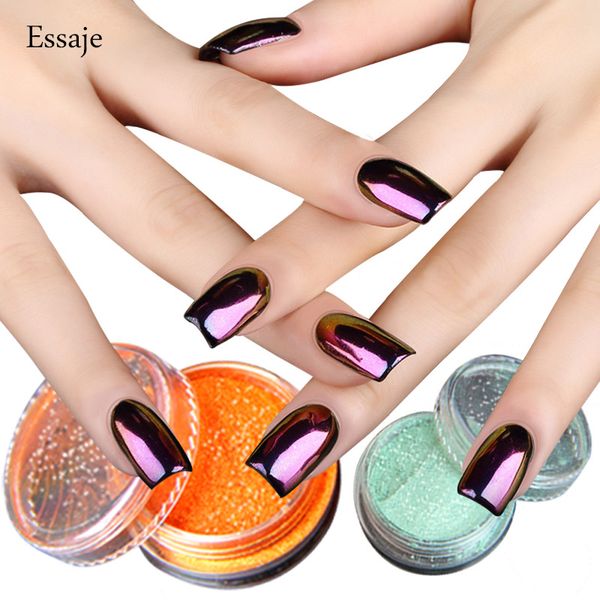 

eassaje 6 color sequins nail glitter powder nail art glitter for nails dust powder 1g art pigment decoration, Silver;gold