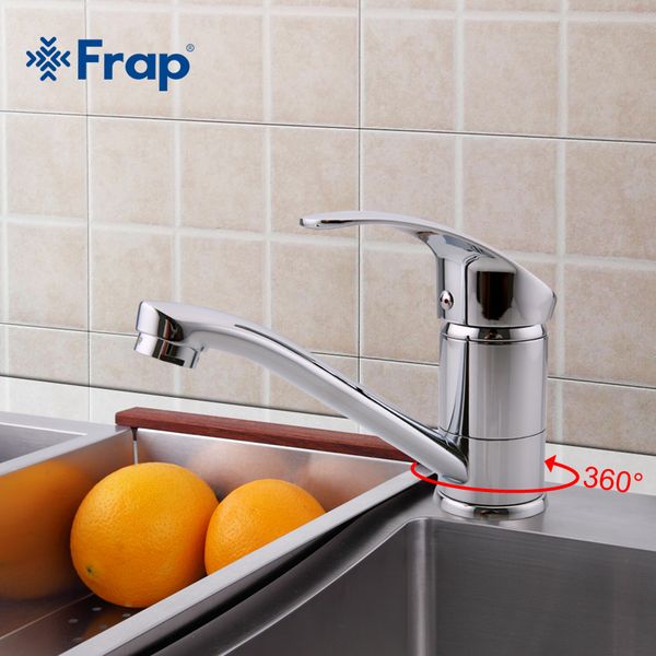 

frap modern chrome finish silver kitchen faucet single handle and cold water 360 rotation f4521-2