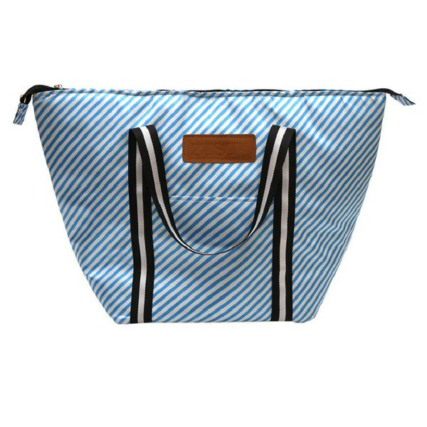 

fashion vogue stripes multi-functional lunch box heat preservation package lunch bag 50*33cm, Blue;pink