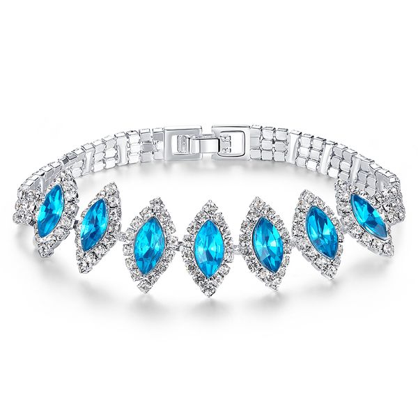 

selling lady retro blue crystal bracelet bracelet party jewelry gifts, White