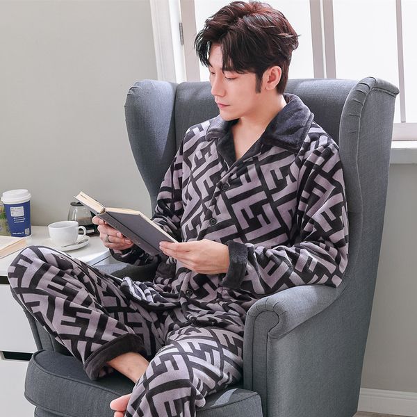 

Man pajama winter thickening velvet leepwear et male tyle ca hmere