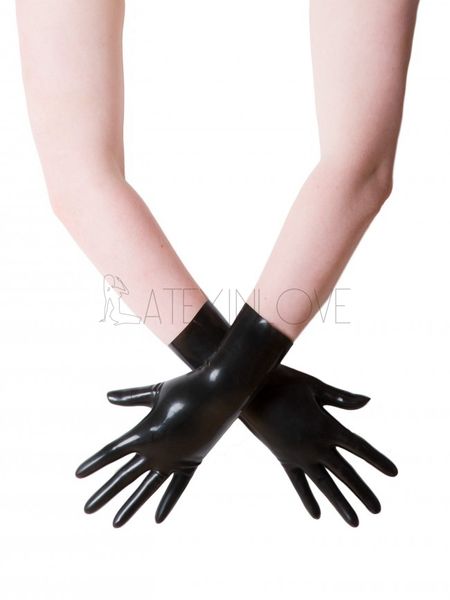 

black latex short gloves wrist length for women and men customize for any color, Blue;gray