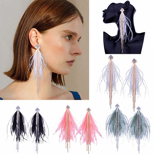 

2018 alloy korea tassel earring (black) (white)(pink)(green, Golden