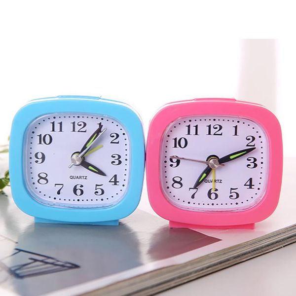 

square small bed compact travel quartz beep alarm clock snooze cute portable 8.13