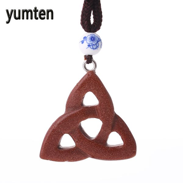 

yumten party necklace gem pendant natural crystal fine women jewelry stone tiger eye agate boho bijoux angel accesorios mujer, Silver