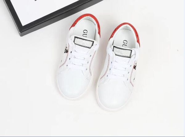 

Hong Модный Разрывая Дизайнерский Бренд Дети Маленькие Белые Туфли Печати Девочек