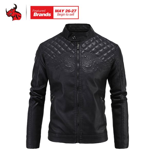 

new leather motorcycle jackets men vintage moto jackets faux leather coats biker classic punk slim stand collar