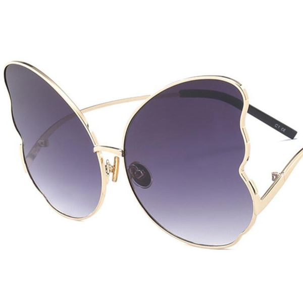 

2018 fashion brand butterfl arc sun glasses polygonal women large frames brand design black sun for women sunglasses uv400, White;black
