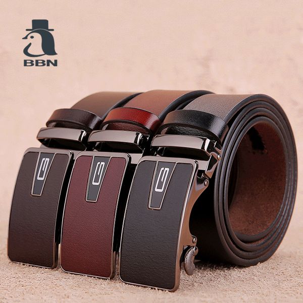 

bbn топ корова натуральная кожа мужчины ремни высокого качества мужчины автоматическая пряжка мужские ремни старинные пряжки кожа 100-125 см, Black;brown