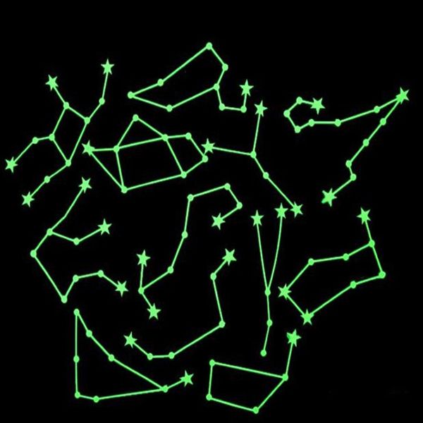 

wholesale bedroom wall stickers stars moon luminous stickers children's ceiling stereo fluorescent paste twelve constellations