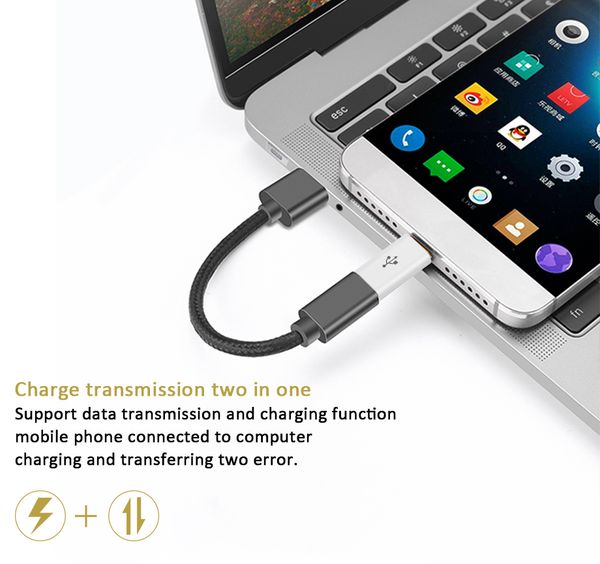 

micro usb to type-c type c data charge cable adapter converter connector for macbook nexus 5x 6p xiaomi mi4c smart device 2000pcs/lot