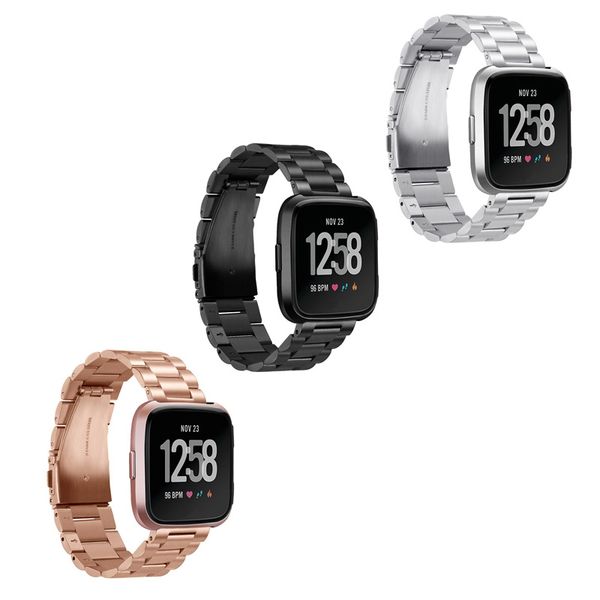 

Твердые Браслет из нержавеющей стали браслет ремешок замена браслеты для Fitbit Versa