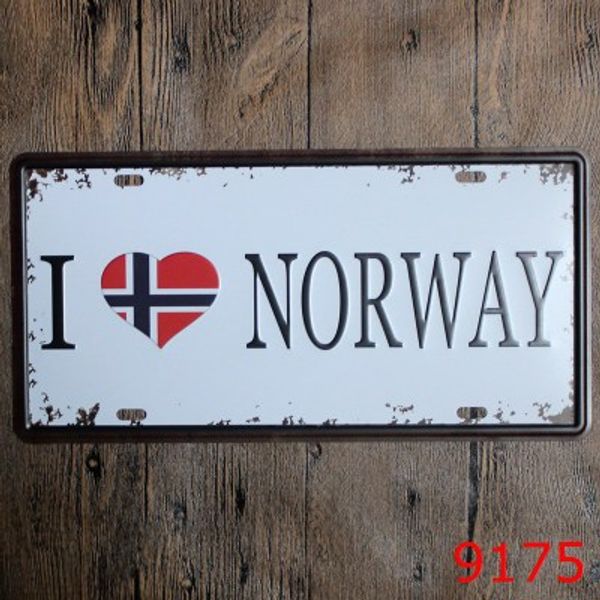 

i love norway" vintage license plate metal signs outdoor wall plaques poster arts home metal tin sign