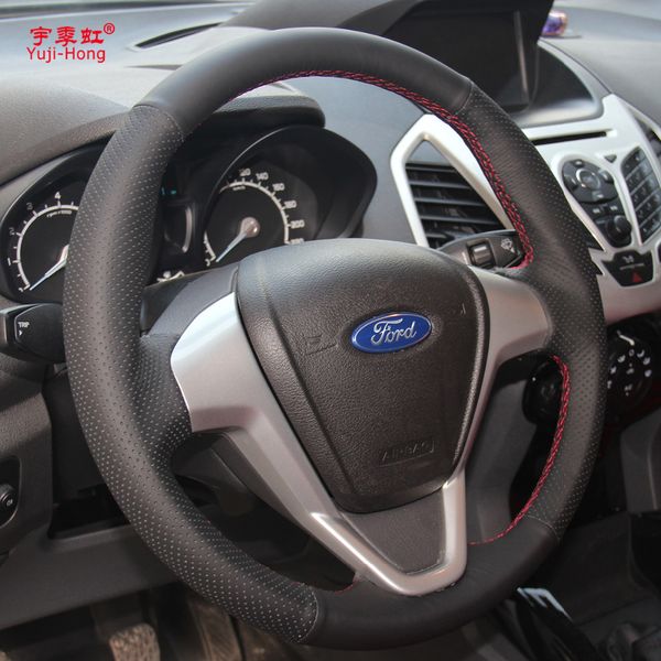 Yuji-Hong Coprivolante per auto in pelle artificiale Custodia per Ford Fiesta 2009-2013 EcoSport 2013 Auto-styling cucito a mano2184