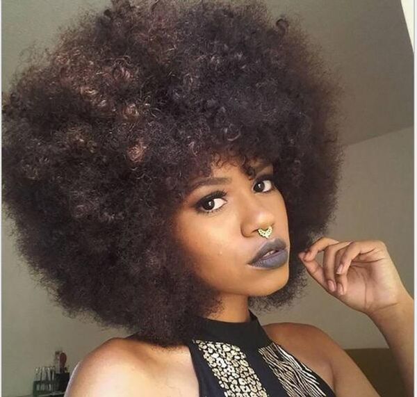 Hot Sale Short Brown Kinky Curly Wig Fashion Sexy Hair Haircuts