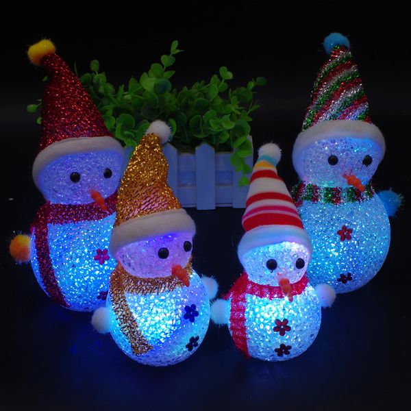 

cute led snowman toy christmas party decoration ornament mini flash light snowman toys christmas snowman led dolls kids gift