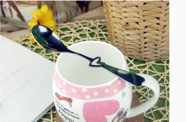 

wholesale 200pcs/lot wholesale south korean creative stainless steel long-handled spoons environmental protection office coffee spoon stirri