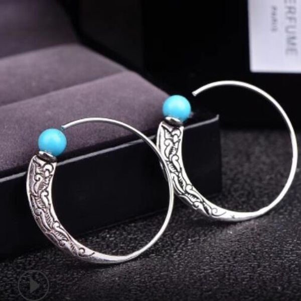 

designer jewelry women's earrings silver earrings ethnic punk green turquoise wholesale fashion of shipping, Golden;silver
