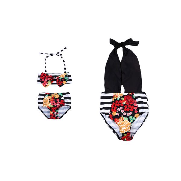 

Family Matching Outfits Monther Daughter Womens Kids Baby Girls One-piece Bikini Set Swimwear Swimsuit