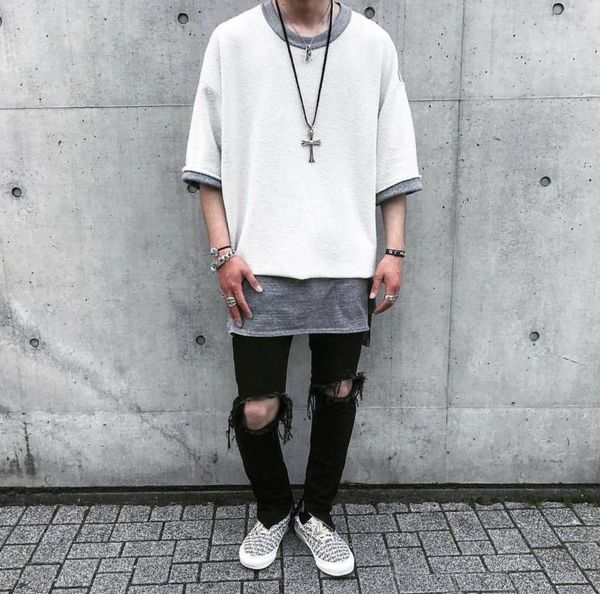 

hip hoodie street autumn streetwear oversized quality hiphop mens terry good sweatshirts clothes fabric men hop svogn, Black