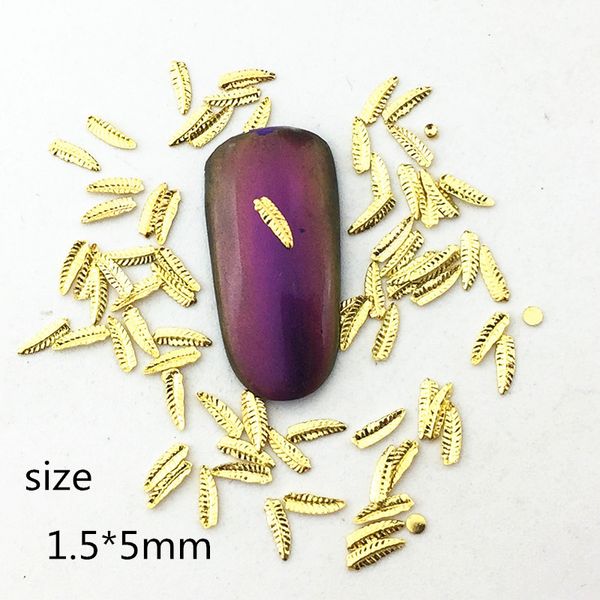 

500pcs/bag new japan korea charm 3d nail art deco metal mini kawaii feather studs rivet diy nail tools for manicure, Silver;gold
