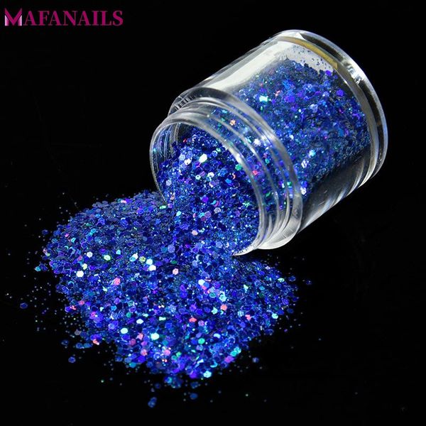 

1pc shiny laser nail glitter flakes 10ml mix hexagon paillette sequins powder dust holographic nail art manicure decoration ma01, Silver;gold