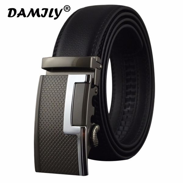 

new arrival men's genuine leather belt cowhide strap for male with automatic buckle belts for men cinturon hombre, Black;brown