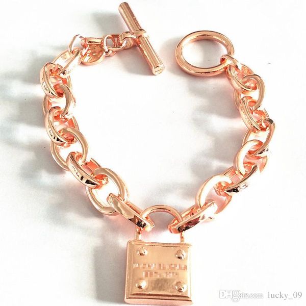 

2018 Luxury big brand MK bracelet m series alloy texture lock men and women bracelet