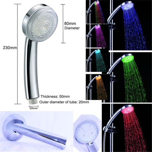 

water bath room bathroom led shower head spray sprayer silver white without color box