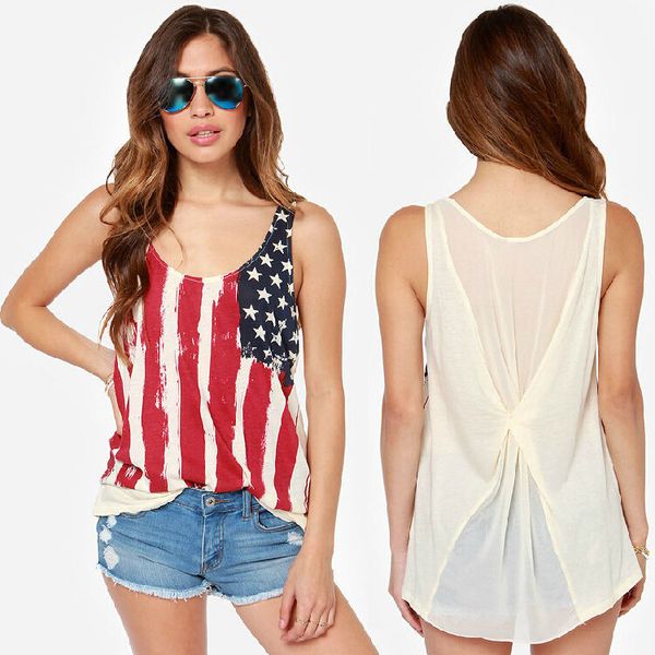 

fashion stripes women summer t-shirt femme manche summer american flag female t-shirts tees, White