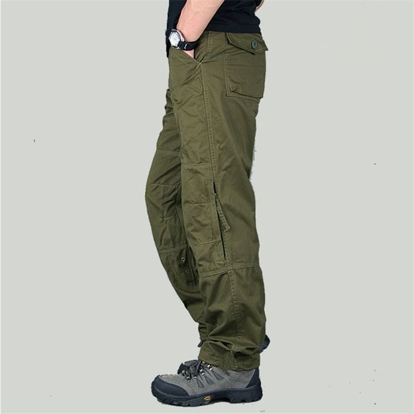 

size 30-40 new spring tactical cargo outside pants men's combat army pants cotton trouser workwear sweatpants, Black