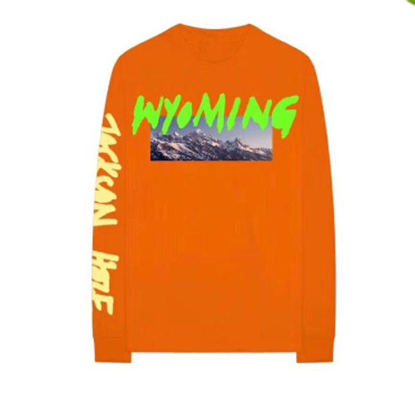 

New Kanye West High Street Hip Hop Hoodies Wyoming Mountains Pattern Letter Printing Sweatshirts Male Casual Long Sleeve Tops