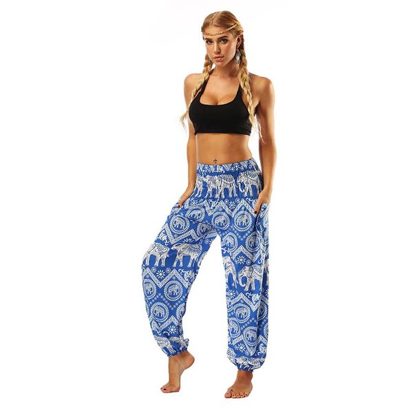 

2020 women lantern yoga pants forest ethnic pants thailand dancing loose fit lanterns high waist beach trousers, White;red