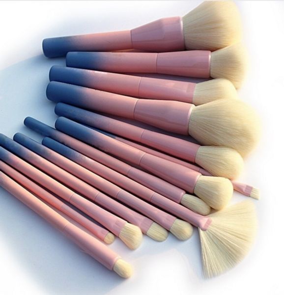

makeup brushes set gradient color pro 14pcs cosmetic powder foundation eyeshadow eyeliner brush kits make up brush tool
