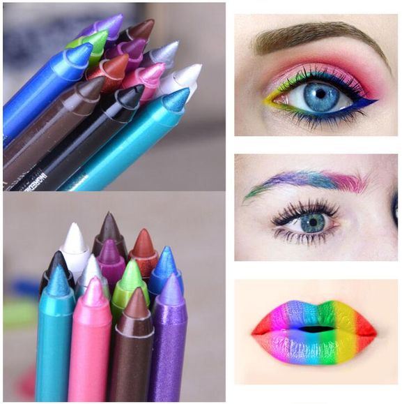 

brand beauty tools for women eyes makeup tattoo waterproof pigment color eyeliner pencils gel blue purple white eye liner pen