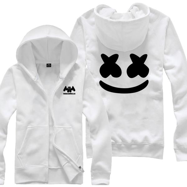 

s to 3xl plus size dj marshmello men women hoodies hip hop rapper bboy dancer zipper jacket tracksuits, Black