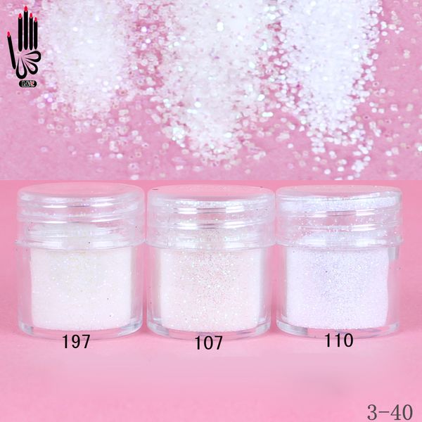 

nail 1 jar/box 10ml nail art multicoloured white glitter fine powder for art decoration 300 colors for gel polish 3-40, Silver;gold