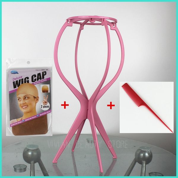 

and hair accessories portable folding wig stand&wig cap&china rat tail comb
