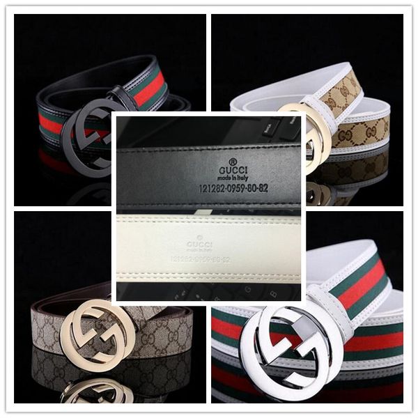 

Promotion price man women belt ca ual bu ine genuine leather belt for male female big buckle belt, Black;brown