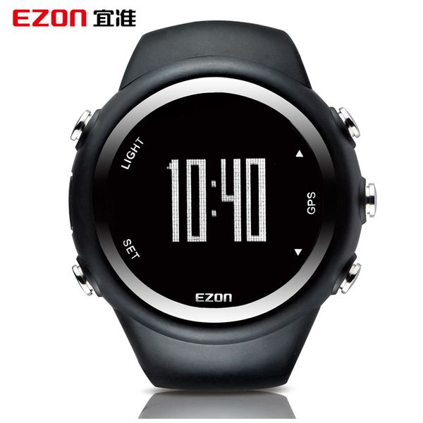 

ezon gps running calorie teller professionele fitness sport horloge 50 m waterdichte horloges voor mannen zwart rood blauw t031, Slivery;brown