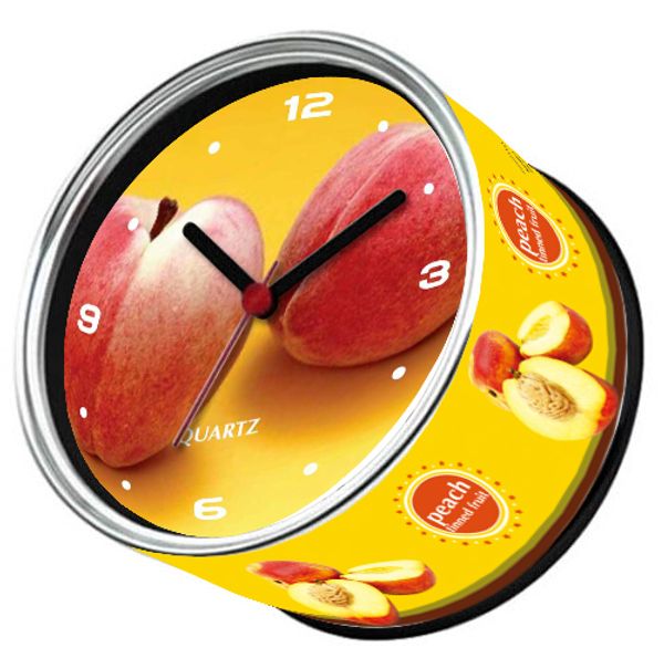 

only 6-10 days arrive to usa by e-packet air shipping 2pcs/lot peach table clock fruit design fridge magnetic wall clock gifts