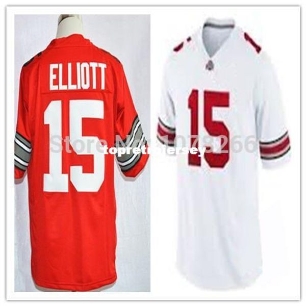

factory outlet- ezekiel elliott #15 ohio state buckeyes jersey men's stitched embroidery red college football jerseys, Black;red