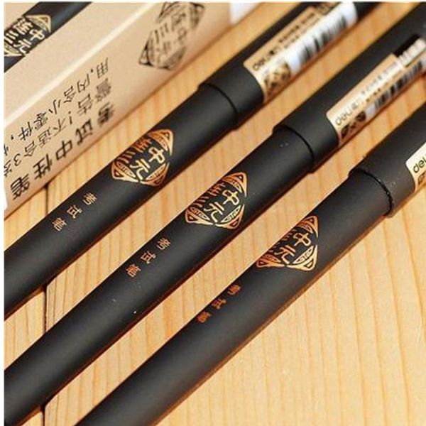 

deli stationery gel ink pen 0.5mm needle tube gel pens writing retro style black pen refills ancient chinese elements n