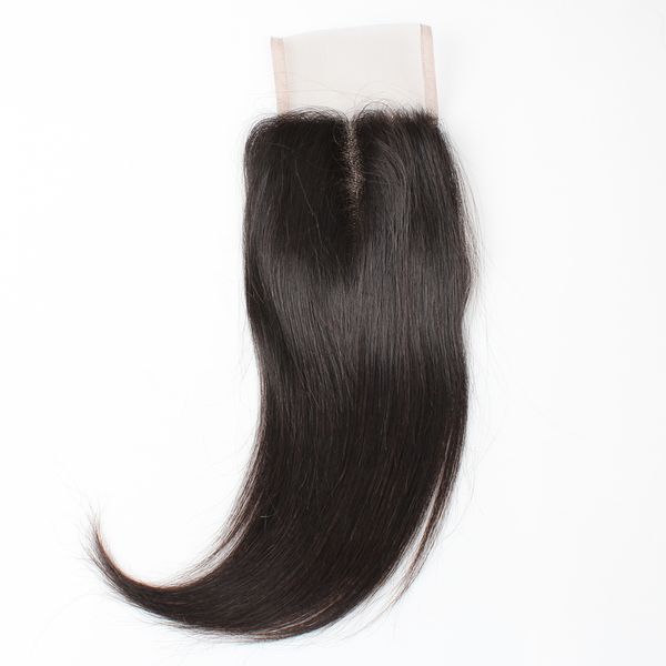 

8a straight hair closure 4*4 swiss lace closure virgin human hair brazilian peruvian malaysian indian hair middle three part, Black;brown